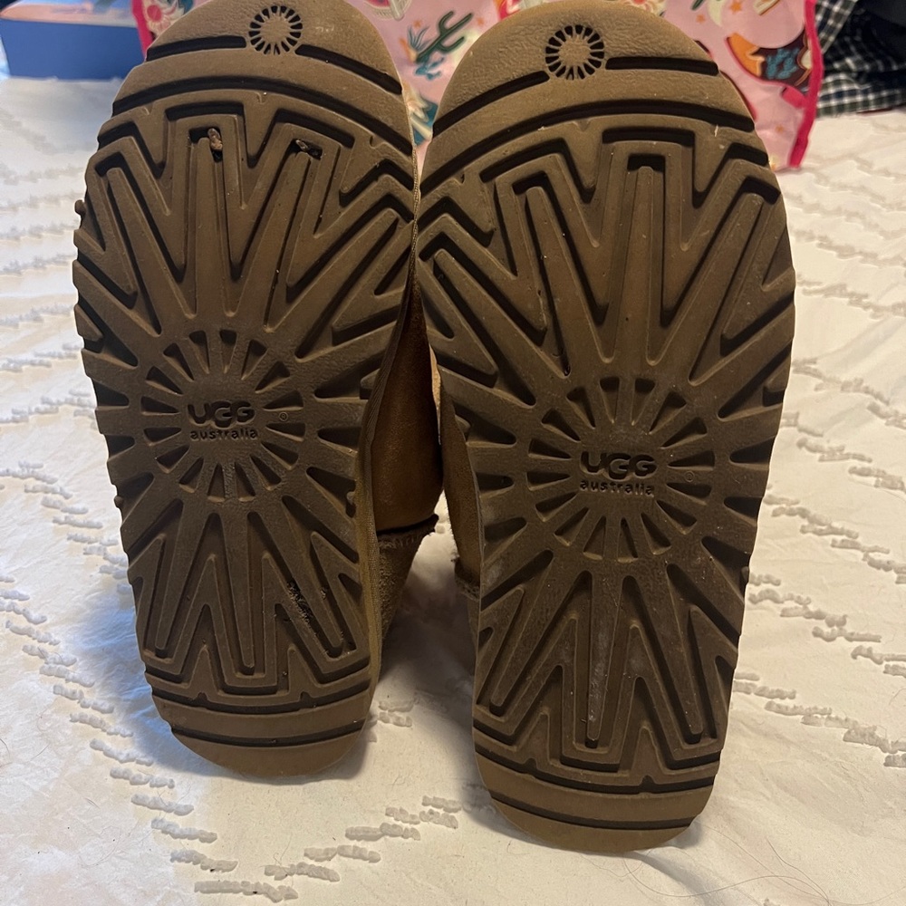 UGG Women's Brown Shearling Button Boots - Picture 3 of 4